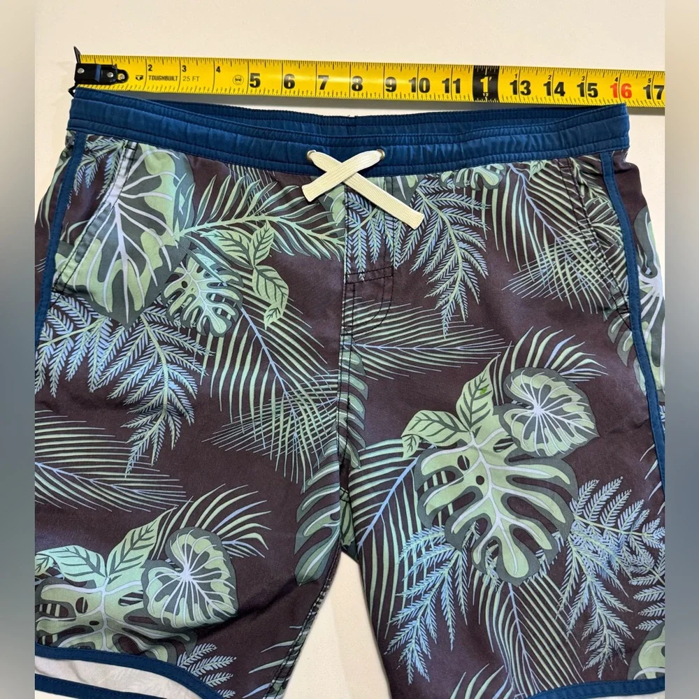 Fair Harbor Kids Anchor Swim Trunk Palm Leaf Beach Pool Youth Boys XL - Picture 11 of 14